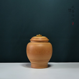 Pot à thé traditionnel en bambou fait à la main avec couvercle hermétique, écologique, type autel - Product Image 3