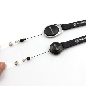 Longe personnalisée rétractable avec logo imprimé à des prix abordables en gros avec porte-badge pour carte d'identité - Product Image 4