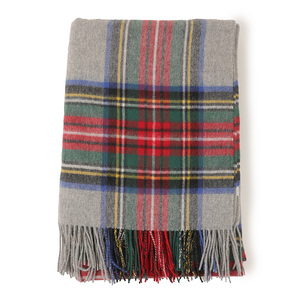 <strong>100</strong>% <strong>Wool</strong> Blanket, Large-Sized Checkered <strong>Shawl</strong> &amp; Thick Winter Throw Blanket-7a50975 - Product Image 4