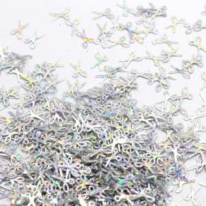 Paillettes Sciolte in PVC a Forma di Forbice da 7mm, Glitter per Nail Art, Manicure, Cucito, Decorazioni Matrimoniali e Coriandoli - Product Image 3