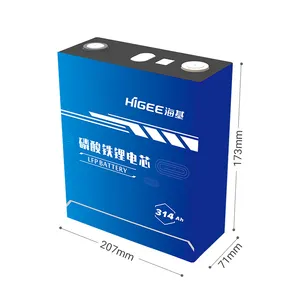 Higee Lifepo4 Pack 3.2v 230ah 314ah Rechargeable Lifepo4 Batte 230ah 314ah Lifepo4 Battery Bateria Busbar Battery Cell 3.2v