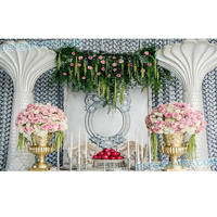 Meilleur ensemble de décoration de scène pour cérémonie de fiançailles, moderne, royal, en velours asiatique léger, taille personnalisée, pour événements et décoration de coulisses DST