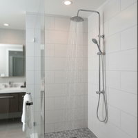 Colonne de douche moderne en acier inoxydable avec robinetterie pour salle de bain