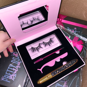 New Style Lash Vendor Großhandel Bulk Wimpern Nerz Wimpern mit Fall Logo Wimpern Box Set