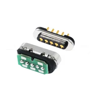 Original straight pin 5  pin dc power female and male magnetic connector