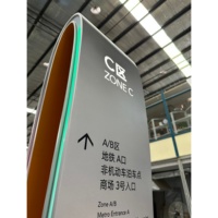 Panneaux publicitaires 3D personnalisés en usine, formes variées, panneaux directionnels pour centres commerciaux, LED RGB, acier inoxydable 304, signalétique décorative