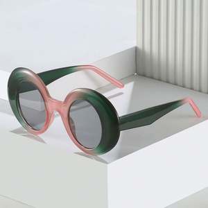 Gafas de Sol Redondas de Color Caramelo Vintage de Moda 2023, Gafas de Sol Ovaladas Extra Grandes Y2k con Protección UV400 para Mujer - Product Image 3