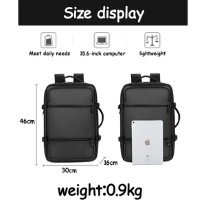 时尚简约男士商务电脑背包带USB充电口防水学生包耐磨青少年笔记本包 - Product Image 2
