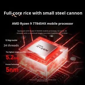 Ordinateur portable de jeu 2025 Jiaolong 16Pro R9-8945HX RTX5060 Gris Cangyuan 16/1T 300Hz 16:10 SSD Processeur AMD Windows 11 GDDR7 2.5K - Product Image 5