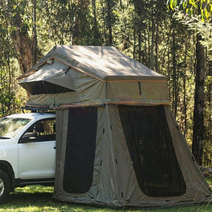 4 Person Aluminum <b>Frame</b> Roof Top Tent Soft Shell Waterproof Roof Tent Mesh Windows Truck Offroad Rooftop Tent Family Camping - Product Image 1