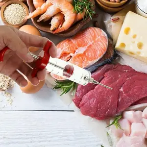 Jeringa Inyectora de Carne al por Mayor con 3 Agujas para Marinado, Kit para Saborizar Pavo de BBQ - Product Image 5