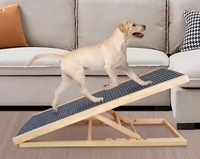 Escalier pliable en bois rectangle moderne et réglable pour chiens, petits animaux, accessoire de lit solide pour animaux de compagnie, intérieur et extérieur pour la maison