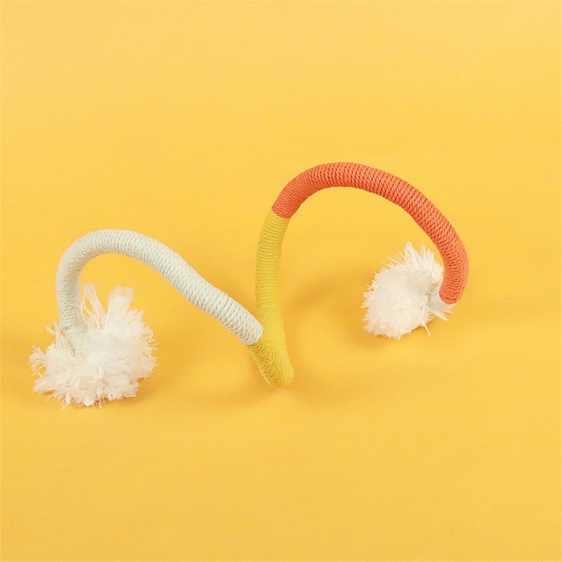 Pom-pom rope, orange, yellow, and white (60cm)