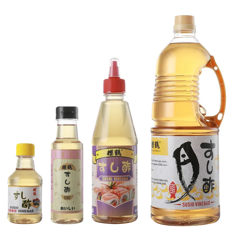 Vente en gros de vinaigre japonais pour sushi emballé en bouteille vinaigre de riz pour sushi halal