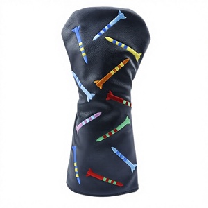 Funda de cuero PU para palos de golf con patrón de misiles bordado, para driver, fairway e híbrido, accesorio de golf personalizado - Product Image 2