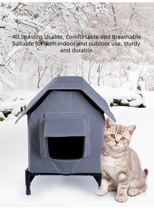 USMILEPET, лидер продаж, большой дом для кошек, изолированный, защищенный от атмосферных воздействий дом для кошек для диких кошек, спасательная дверь, приподнятый, складной - Product Image 3