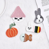 Écussons brodés faits main en tricot, motifs fruits et animaux, écologiques, à coudre, pour vêtements d'enfants