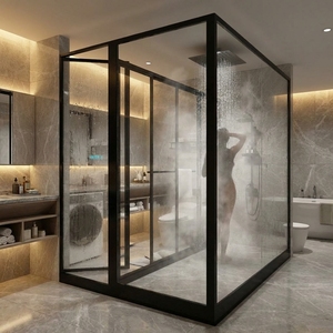 Module de salle de bain préfabriqué moderne YEETE, douche intégrée, toilettes, lavabo, certifié CE, verre 8 mm, étanche, hôtel, appartement - Product Image 4