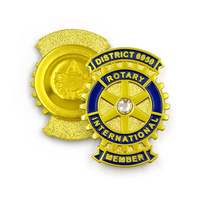 Hete Verkoop Metalen Ambachten Fabrikanten China Metalen Vrijmetselaars Leeuwen Clubs Internationale Roterende Badge Email Aangepaste Reversspeld