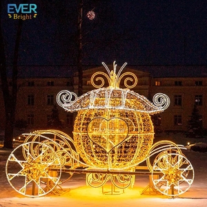 Décoration de <span class=keywords><strong>Noël</strong></span> 3D en PVC IP65 avec motif de carrosse de chevaux et traîneau du Père <span class=keywords><strong>Noël</strong></span>, éclairage LED, pour mariage et aménagement paysager - Product Image 6