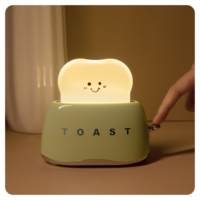 Lampe de nuit à LED Grille-pain lumineux Lampe de bureau décorative pour table de chevet Lampe de nuit en silicone