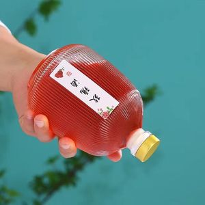Botella de bebida de vidrio vacía redonda transparente de 375ml, licor jugoso, flor de melocotón, vino, <span class=keywords><strong>whisky</strong></span>, Vodka, botella de vino de Tequila con tapa de corcho - Product Image 6