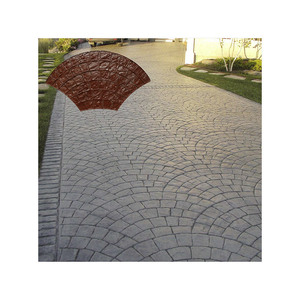 Molde para Estampado de Concreto con Patrón de Abanico Europeo, Tapete de Estampado Flexible Reutilizable con Textura de Guijarros para Patio, Camino de Entrada, Jardín - Product Image 1