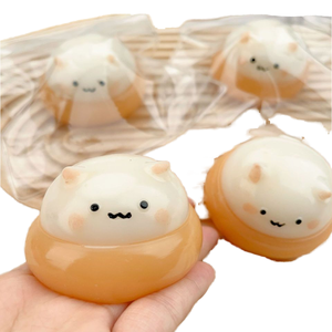 ของเล่นบีบลดความเครียดรูปหนูแฮมสเตอร์สีน้ำตาลขนาด 7.5 ซม. ทำจาก TPR น่ารัก เหมาะเป็นของขวัญสำหรับเด็กและผู้ใหญ่ พกพาสะดวกเพื่อการผ่อนคลาย - Product Image 1