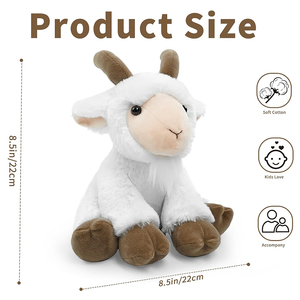 Peluche Chèvre Assise de Haute Qualité, Jouet Animal Réaliste en Peluche, <span class=keywords><strong>Personnages</strong></span> Rembourrés avec Membres Remplis, Cadeaux Doux et Adorables pour Enfants - Product Image 4