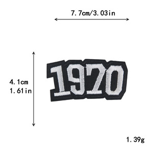 库存黑白刺绣铁服装补丁摇滚风格朋克服装补丁 - Product Image 5