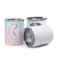 Gobelet de voyage droit de 10 oz avec logo personnalisé, blancs pour sublimation sans couture, gobelet à couvercle coulissant, mug sans poignée, bouteille d'eau isolée sous vide