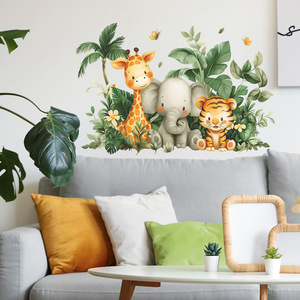 Adesivi <span class=keywords><strong>Murali</strong></span> Decorativi per Casa, Animali Cartoon e Piante, Autoadesivi in PVC Impermeabile per Soggiorno e Camera da Letto - Product Image 4