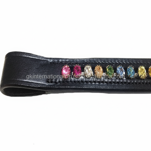 Elegante y Brillante Banda Frontal para Caballo de Cuero con Cristales de Diamante de Primera Calidad, Hecha a Mano y Duradera - Product Image 1