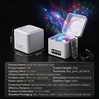 Projecteur d'aurores boréales Northern Galaxy avec musique et lumière nocturne, multi-contrôle (télécommande/application/voix), lumières rechargeables par USB pour enfants | YSH