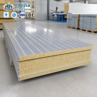Panneaux sandwich en laine de roche isolés thermiquement et ignifuges en polyuréthane à bords scellés pour les murs des entrepôts à structure métallique