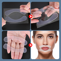 Patchs réutilisables en silicone pour les plis nasogéniens, lifting des lèvres et atténuation des rides du sourire, lissage des lèvres