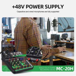 48V interfaccia USB Mini musica Studio Console Audio 4 canali digitale DJ Mixer con suono mixaggio microfono - Product Image 2