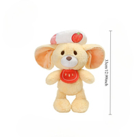 Peluche Souris Fraise avec Oreilles Mobiles, Rembourrage Coton PP, Hauteur 11-30cm, Tissu Coton Doux, Cadeau Enfant & Décoration Maison