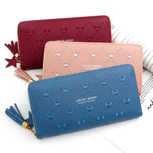 กระเป๋าสตางค์ยาวแบบเรโทรเรียบง่ายสำหรับผู้หญิง กระเป๋าใส่บัตร กระเป๋าใส่เหรียญ กระเป๋าใส่โทรศัพท์มือถือ พร้อมซิปและช่องใส่บัตรหลายช่อง ขายส่ง - Product Image 4