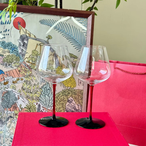 High-Legged Long Stem Eco-Friendly Crystal <b>Red</b> Wine Glass Gift Set Tall Wide-Mouth Cup Set of 2 - Product Image 1