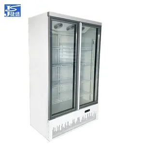 958L Double Glass Door Air Cooling Upright Display Showcase Freezer Refrigerator For Supermarket LSC-958FX