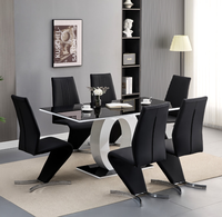 Meubles de maison, table de salle à manger rectangulaire ou carrée blanche, ensemble table et chaises de salle à manger