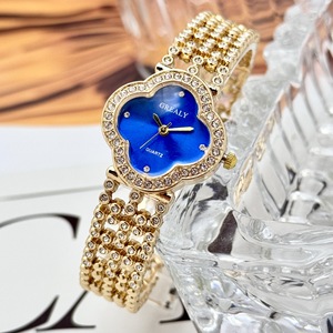 Orologio da <span class=keywords><strong>Donna</strong></span> di Lusso a Quadrifoglio con Strass, Bracciale Gioiello, Orologio da Polso Portafortuna, Regalo di Moda Africana - Product Image 5