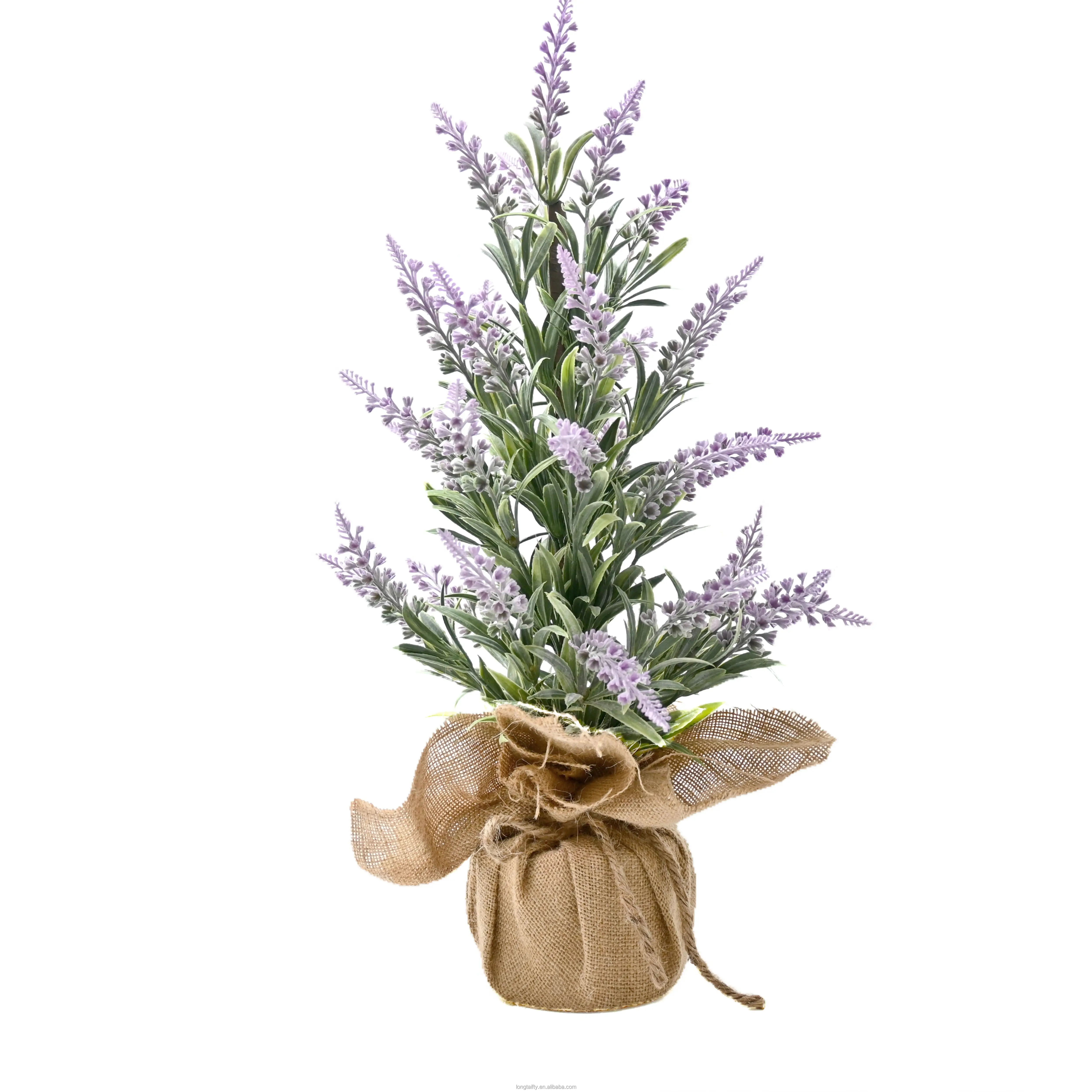20 pollici di lavanda viola piccolo albero tela di simulazione del bacino in vaso fiori artificiali ornamenti per la casa