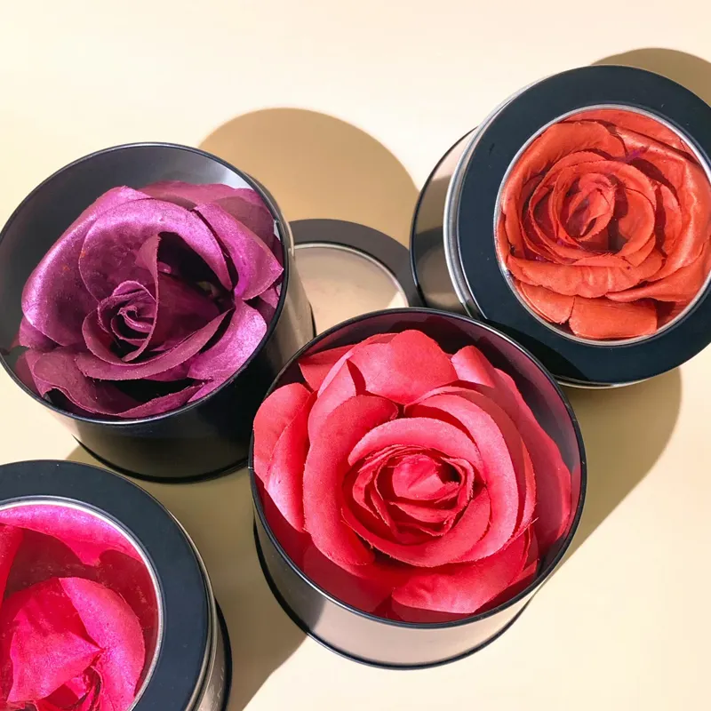 Custom Bloem 3d Rose Petal Blush Markeerstift, Make-Up Make-Up Blush Op Private Label, Paars Roze Veganistisch Poeder Blush Blusher