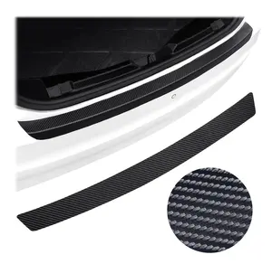 Universal Carbon Fiber Car Rear Tail Trunk Boot Trim Car Trunk Rear Bumper Protection Strip