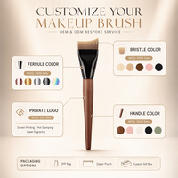 # Kuas Foundation Flat Head 55 dengan Logo Custom, Bulu Sintetis, Kuas Wajah untuk Make Up Cair, Grosir