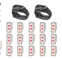 Système de radiomessagerie sans fil Transmetteur de clavier tactile Bracelet d'appel de serveur Récepteur de bracelet pour resta