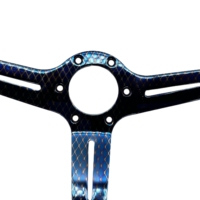 Universel 14 pouces Super Fiber cuir bleu et doré galvanoplastie support dérive Sport voiture volant avec klaxon