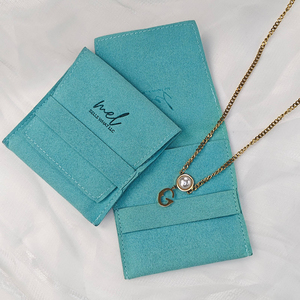 Bolsa Pequeña de Microfibra Rosa Personalizada de Alta Calidad y Duradera para Joyería, Bolsa para Guardar Aretes y Pulseras, Embalaje para Regalos - Product Image 3